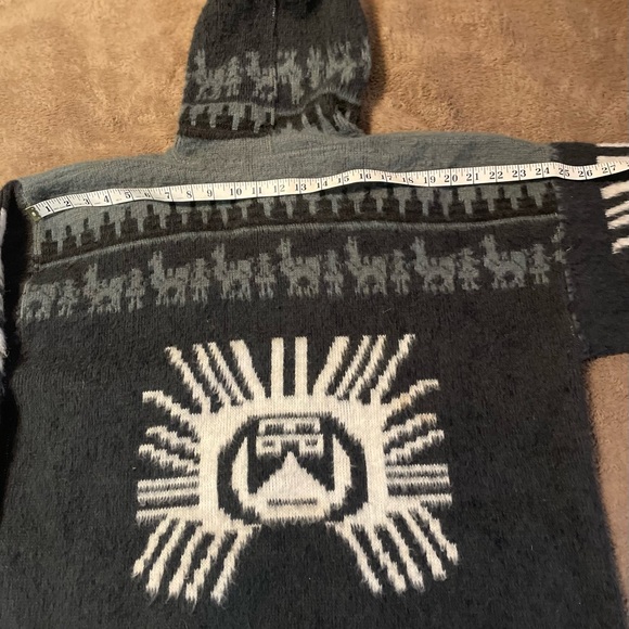 Ruminahui 80’s Wool Hooded Black/Grey/White Jacket XL Unisex - Picture 8 of 10